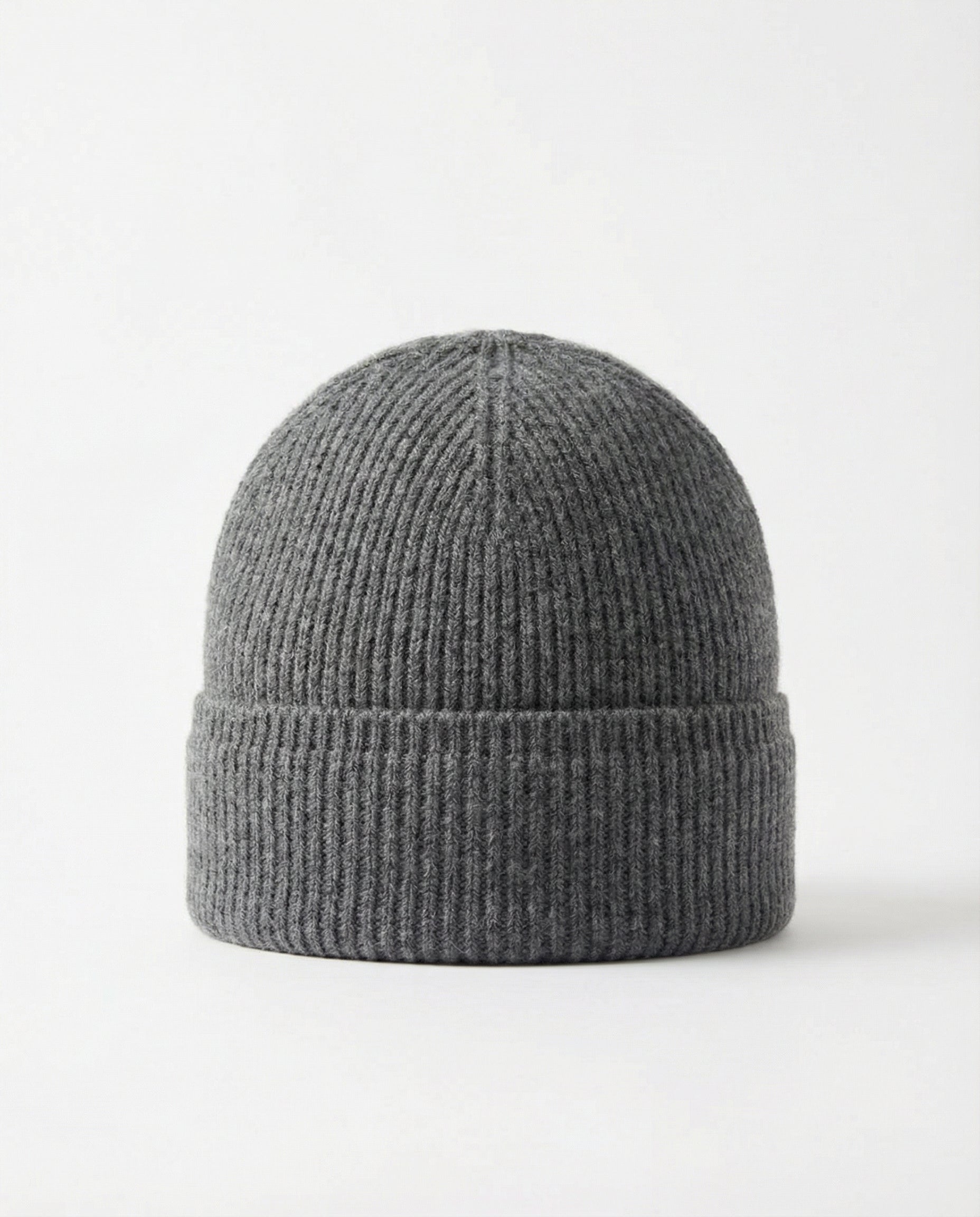 Cashmere Ribbed Knit Beanie Unisex