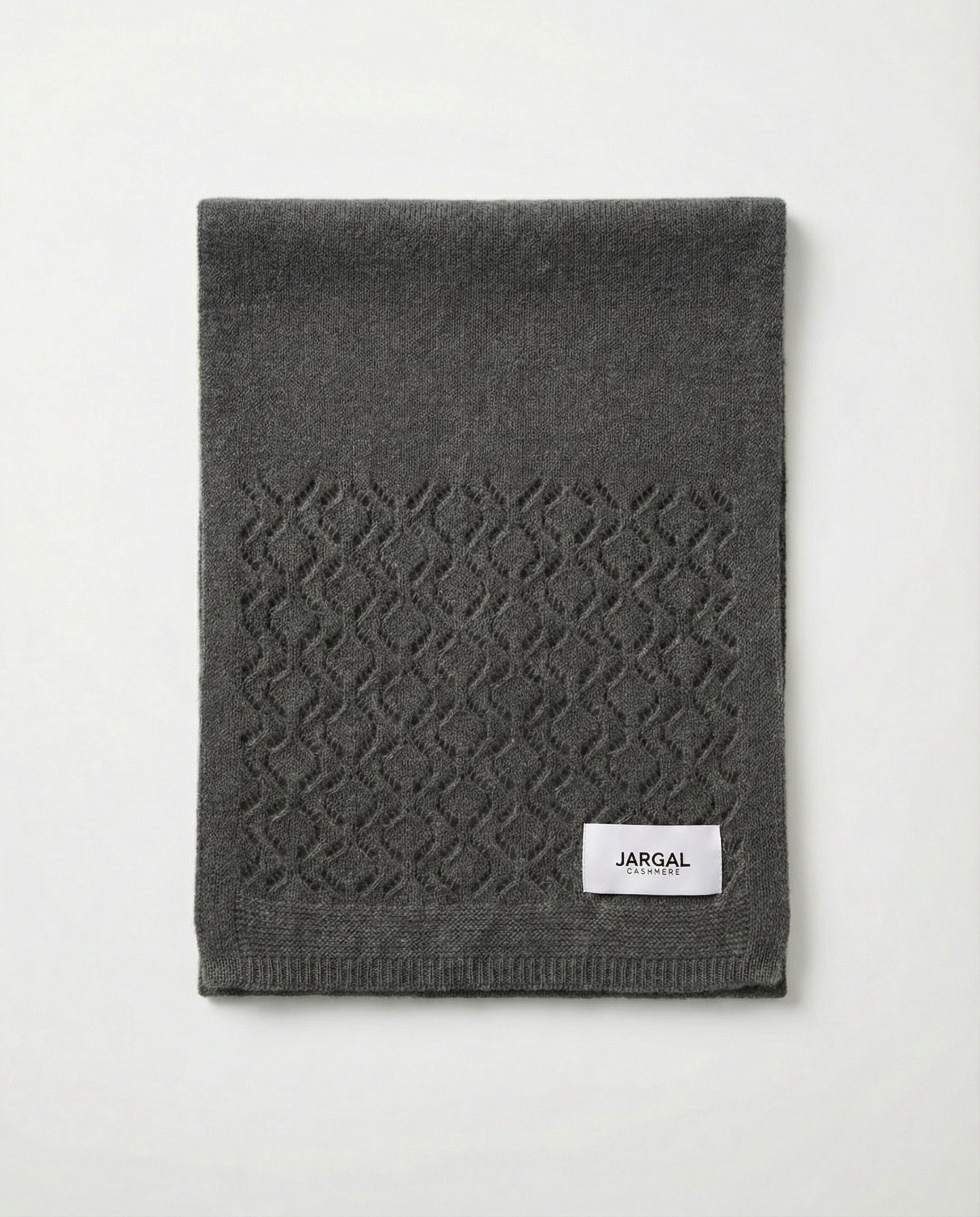 Cashmere Diamond Lattice Knit Scarf