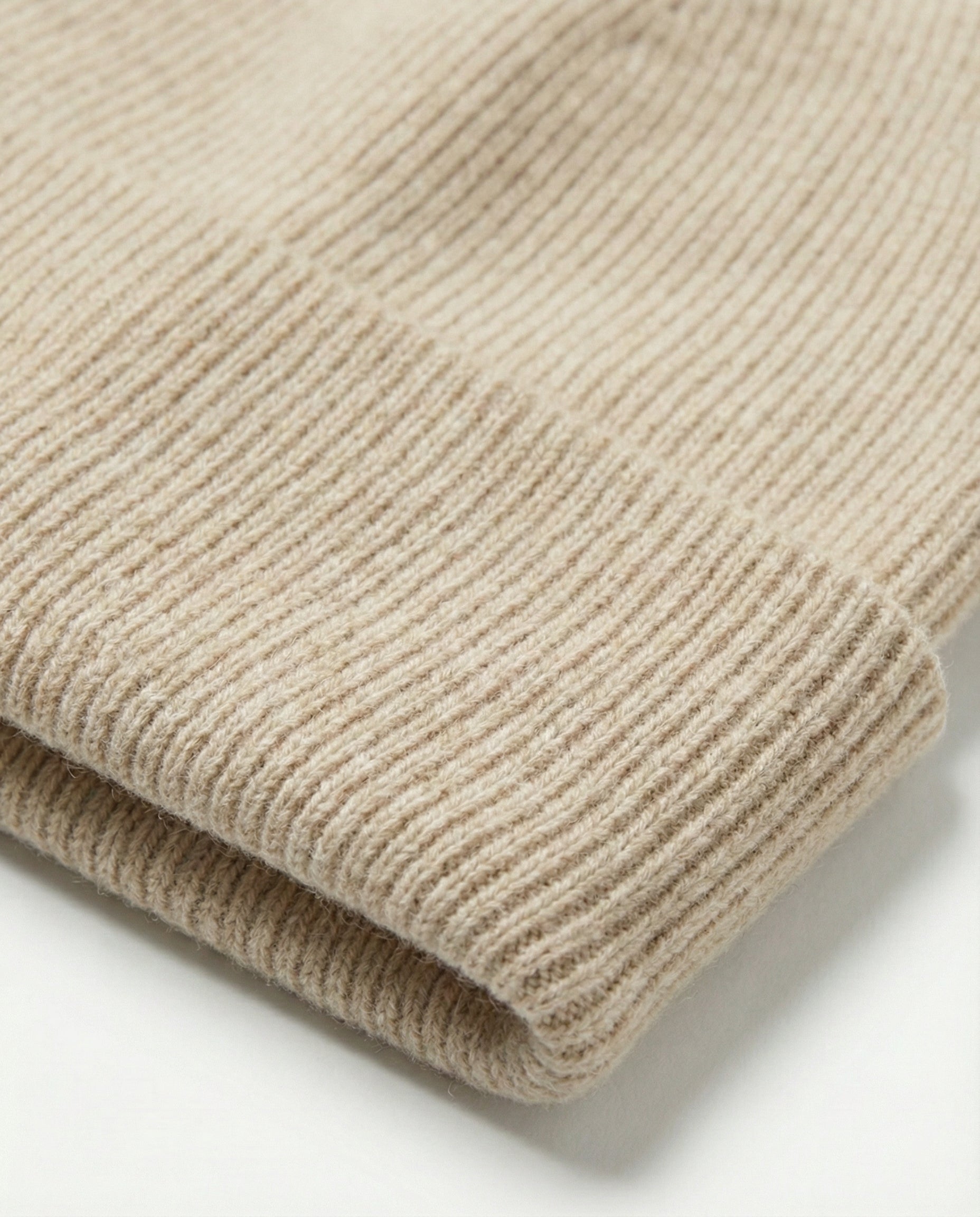 Cashmere Ribbed Knit Beanie Unisex