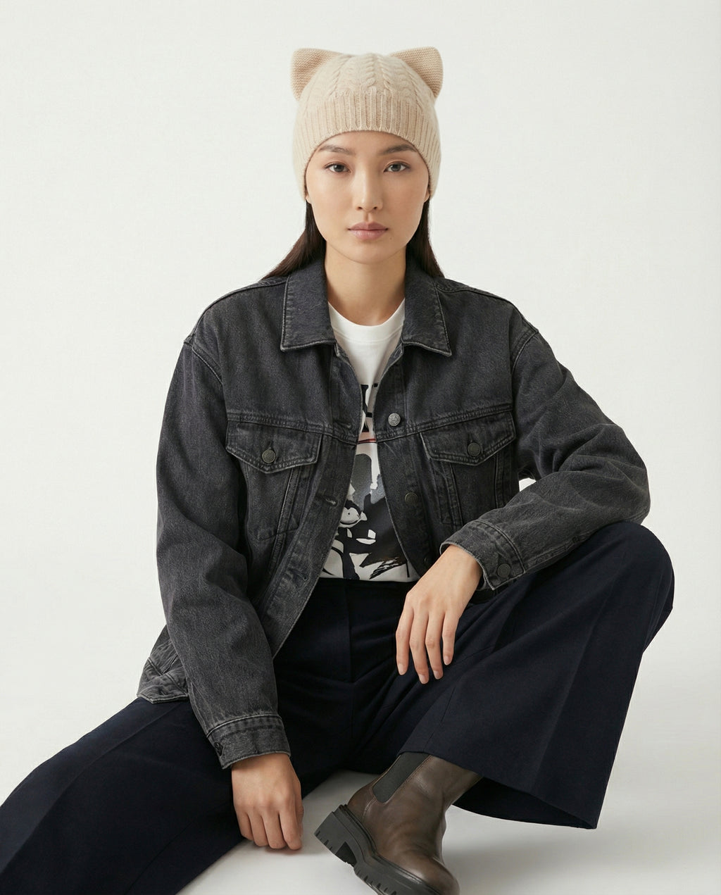 Cashmere Cat Ear Knitted Hat