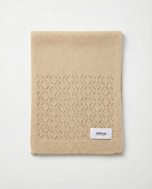 Cashmere Diamond Lattice Knit Scarf