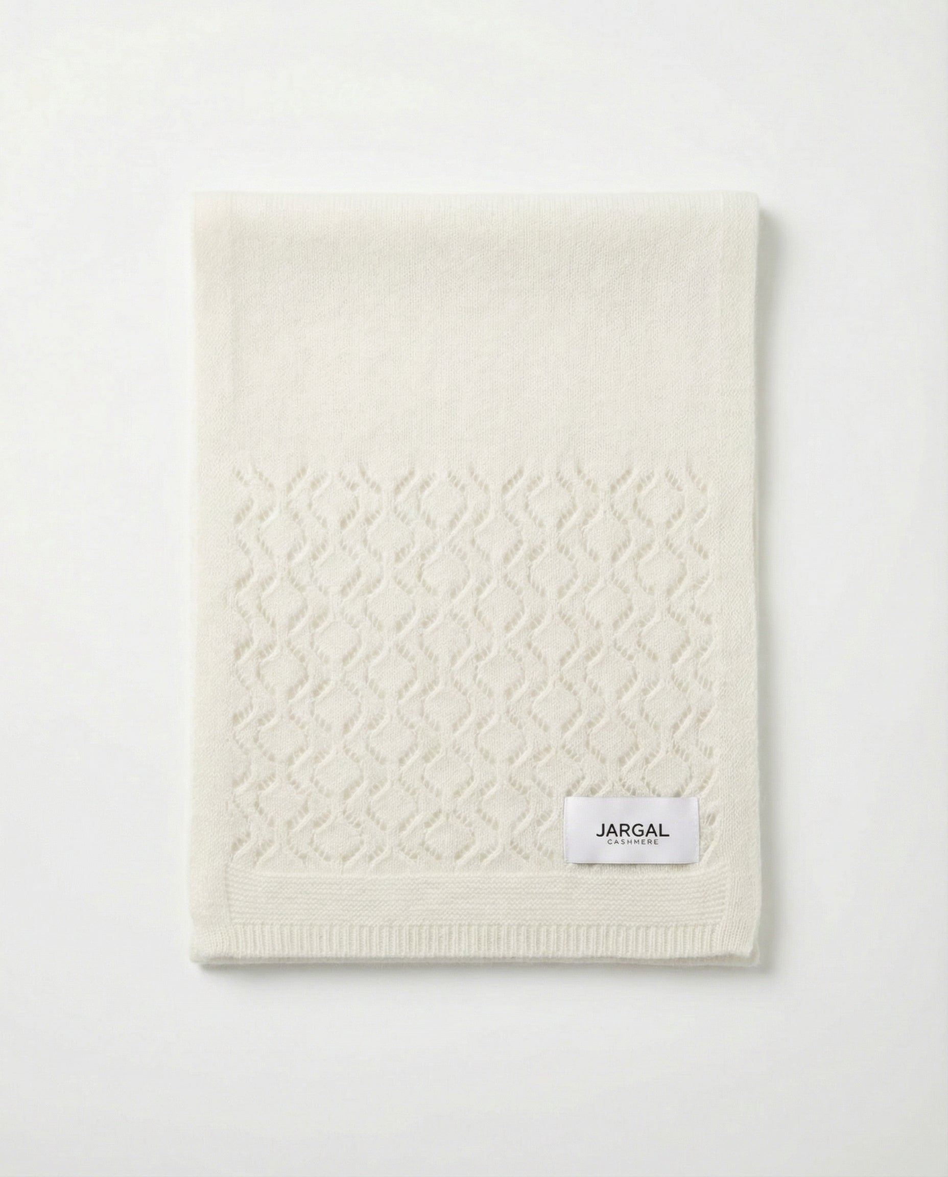 Cashmere Diamond Lattice Knit Scarf